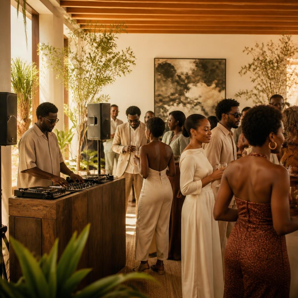 A warmly lit room alive with music, culture, and conversation